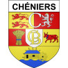 Pegatinas escudo de armas de Chéniers adhesivo de la etiqueta engomada