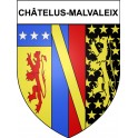 Pegatinas escudo de armas de Châtelus-Malvaleix adhesivo de la etiqueta engomada