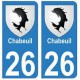 26 Chabeuil blason autocollant plaque stickers ville