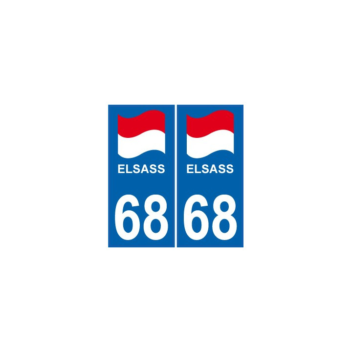 68  Elsass autocollant plaque immatriculation blason département