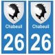 26 Chabeuil blason autocollant plaque stickers ville