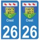 26 Crest blason autocollant plaque stickers ville