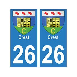 26 Crest blason autocollant plaque stickers ville