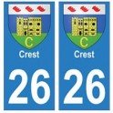 26 Crest stemma adesivo piastra adesivi città