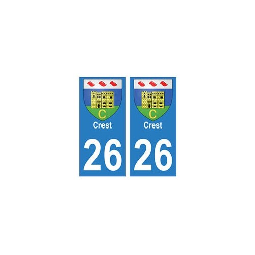 26 Crest blason autocollant plaque stickers ville