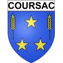 Coursac 24 ville Stickers blason autocollant adhésif