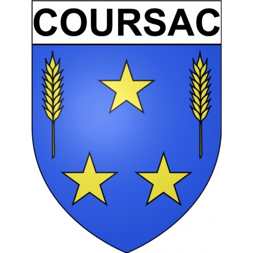 Coursac 24 ville Stickers blason autocollant adhésif