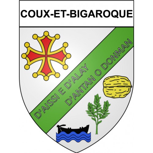 Coux-et-Bigaroque 24 ville Stickers blason autocollant adhésif