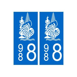988 nouvelle calédonie autocollant plaque