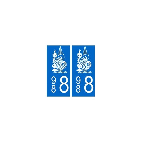 988 nouvelle calédonie autocollant plaque