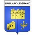 Pegatinas escudo de armas de Jumilhac-le-Grand adhesivo de la etiqueta engomada