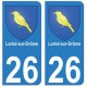 26 Loriol-sur-Drôme blason autocollant plaque stickers ville