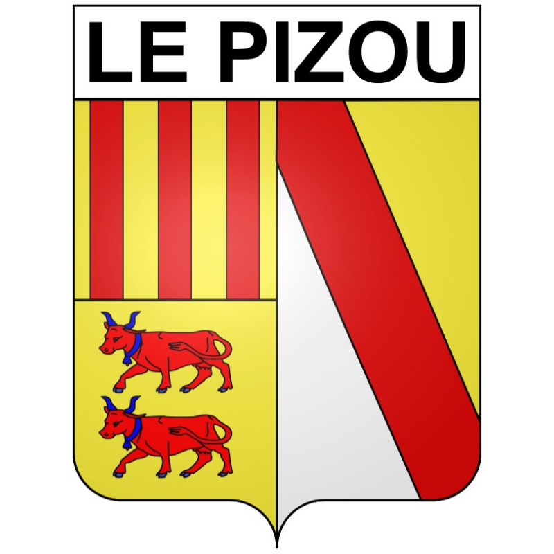 Pegatinas escudo de armas de Le Pizou adhesivo de la etiqueta engomada