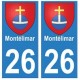 26 Montélimar blason autocollant plaque stickers ville
