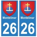 26 Montélimar escudo de armas de la etiqueta engomada de la placa de pegatinas de la ciudad