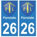 26 PierreLatte blason autocollant plaque stickers ville