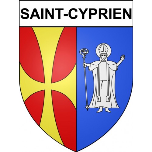 Saint-Cyprien 24 ville Stickers blason autocollant adhésif
