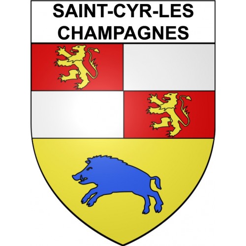 Saint-Cyr-les-Champagnes 24 ville Stickers blason autocollant adhésif