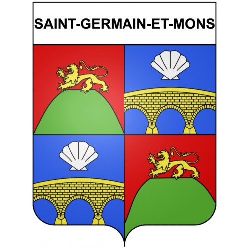 Saint-Germain-et-Mons 24 ville Stickers blason autocollant adhésif