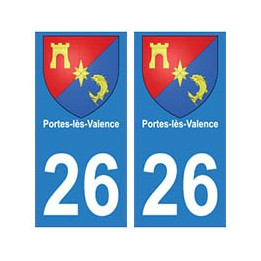 26 Portes-lès-Valence blason autocollant plaque stickers ville