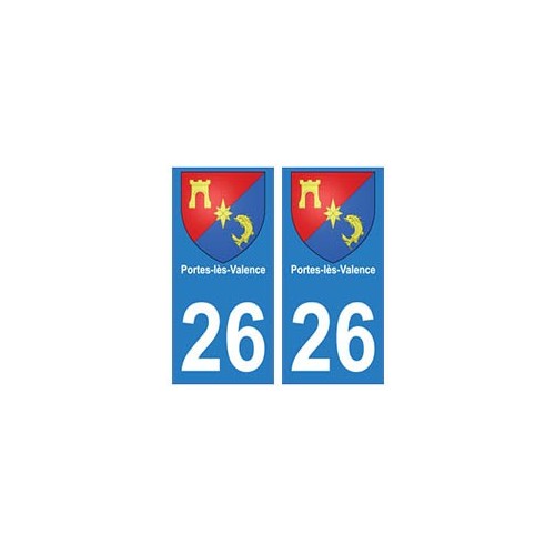 26 Portes-lès-Valence blason autocollant plaque stickers ville