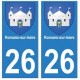 26 Romans-sur-Isère blason autocollant plaque stickers ville