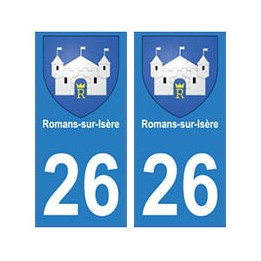 26 Romans-sur-Isère blason autocollant plaque stickers ville