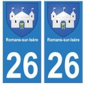 26 Romans-sur-Isère coat of arms sticker plate stickers city