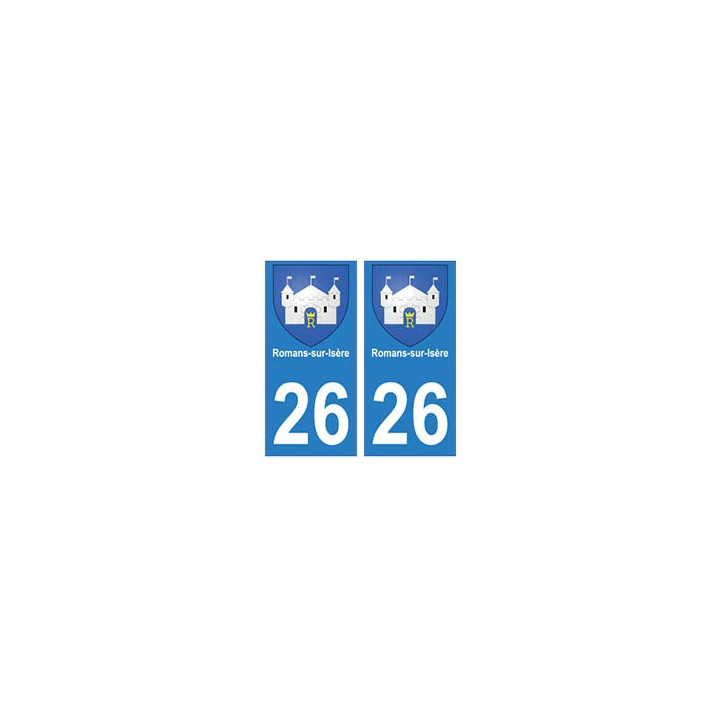 26 Romans-sur-Isère blason autocollant plaque stickers ville