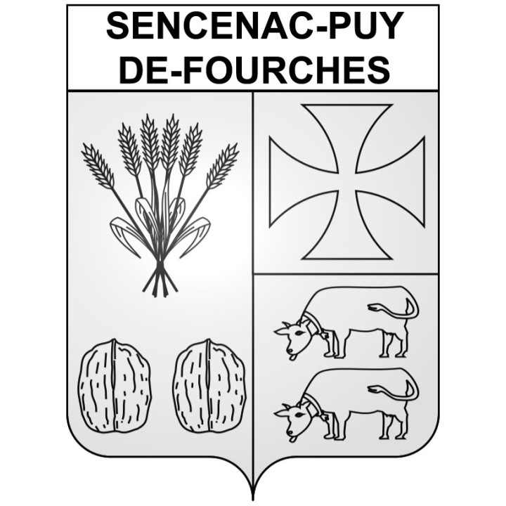 Sencenac-Puy-de-Fourches 24 ville Stickers blason autocollant adhésif