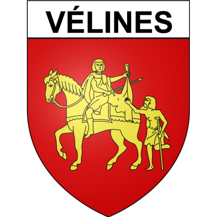 Vélines 24 ville Stickers blason autocollant adhésif