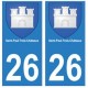 26 Saint-Paul-trois-chateaux blason autocollant plaque stickers ville