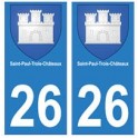 26 Saint-Paul-trois-chateaux blason autocollant plaque stickers ville