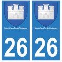 26 Saint-Paul-trois-chateaux blason autocollant plaque stickers ville