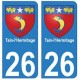 26 Tain-l'Hermitage blason autocollant plaque stickers ville