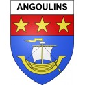 Pegatinas escudo de armas de Angoulins adhesivo de la etiqueta engomada