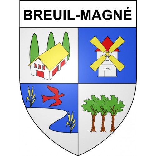 Breuil-Magné 17 ville Stickers blason autocollant adhésif