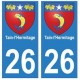 26 Tain-l'Hermitage blason autocollant plaque stickers ville