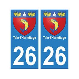 26 Tain-l'Hermitage blason autocollant plaque stickers ville