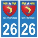 26 Tain-l'Hermitage blason autocollant plaque stickers ville