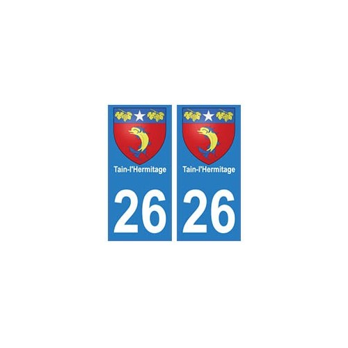 26 Tain-l'Hermitage blason autocollant plaque stickers ville