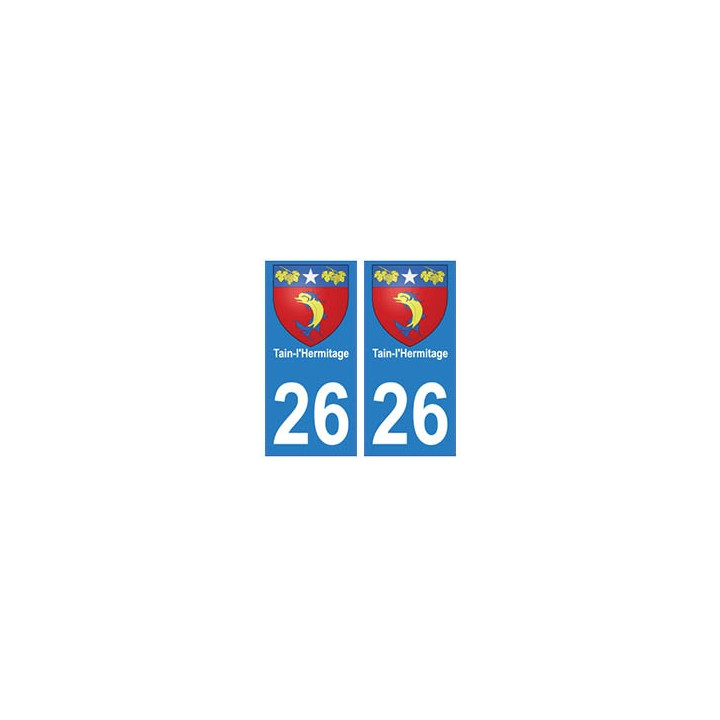26 Tain-l'Hermitage blason autocollant plaque stickers ville