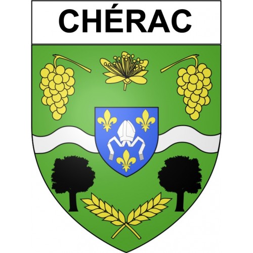 Chérac 17 ville Stickers blason autocollant adhésif