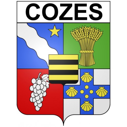 Cozes 17 ville Stickers blason autocollant adhésif