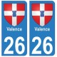 26 Valence blason autocollant plaque stickers ville
