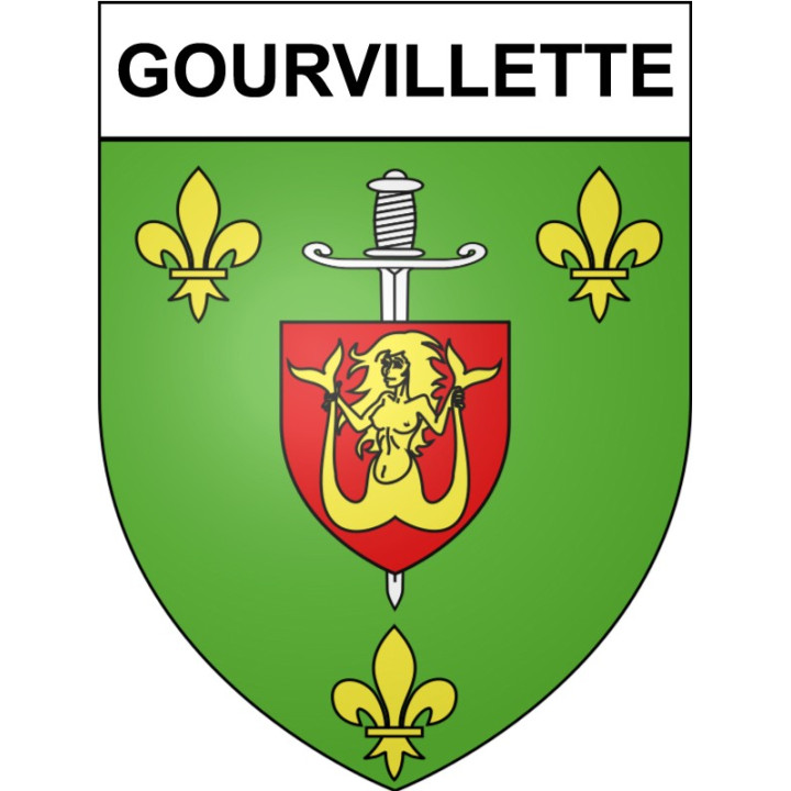 Gourvillette 17 ville Stickers blason autocollant adhésif