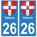 26 Valence blason autocollant plaque stickers ville