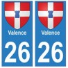 26 Valence blason autocollant plaque stickers ville