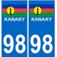98 kanaky caledonie autocollant