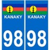 98 kanaky caledonie autocollant